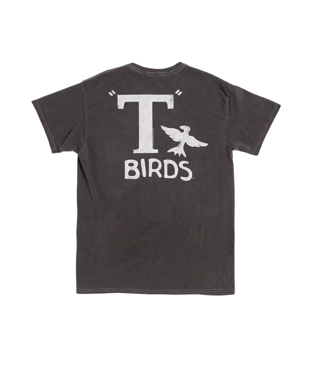T-shirt Motif/style Imprimé Au Dos T-birds Adulte Charbon Grease-2