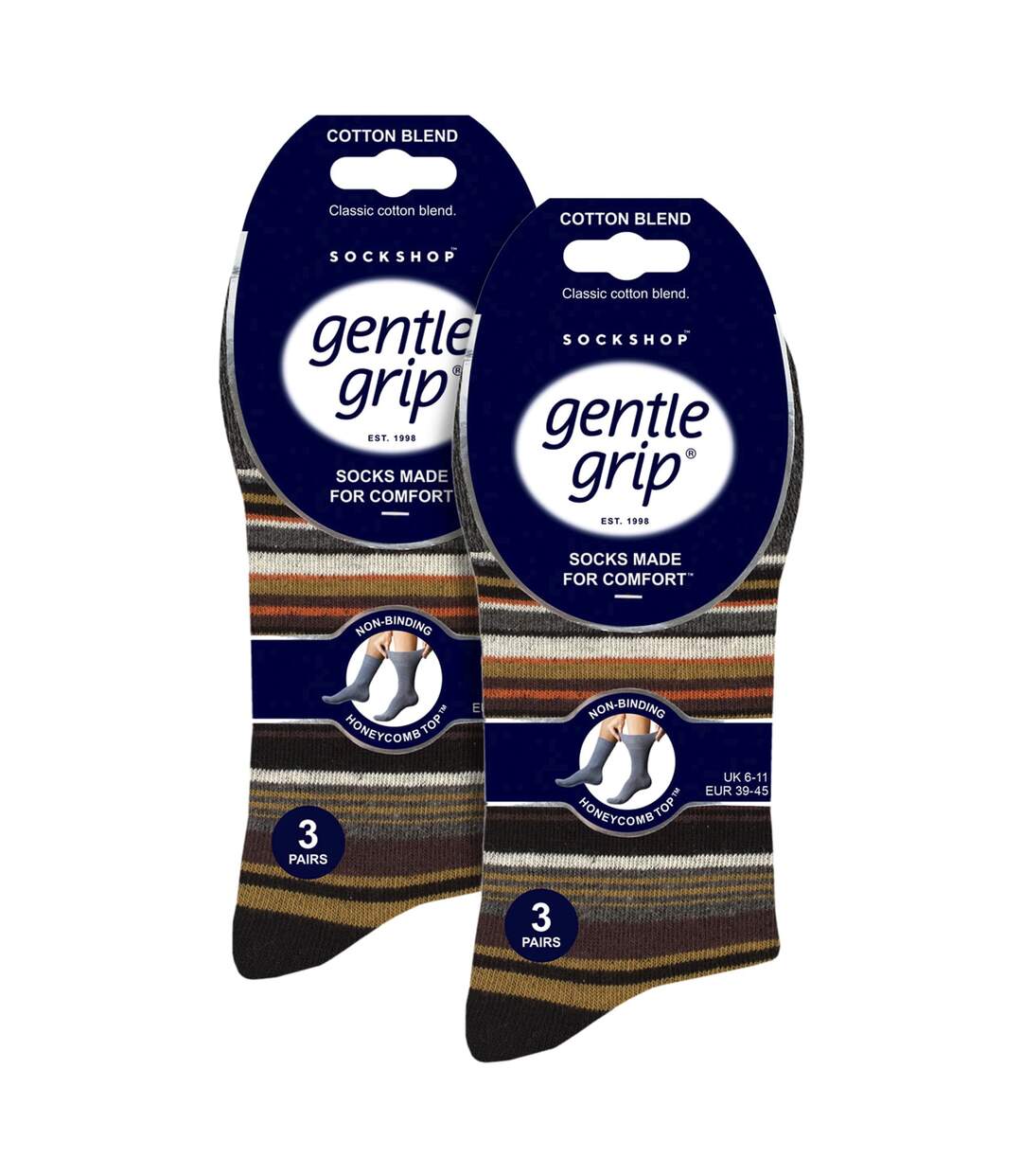 6 Pairs Mens Cotton Socks | Patterned Soft Non-Binding Everyday Socks-2