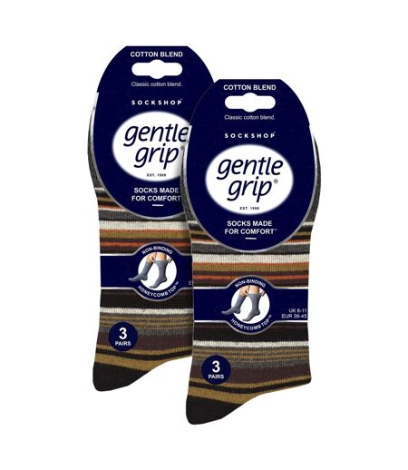 6 Pairs Mens Cotton Socks | Patterned Soft Non-Binding Everyday Socks