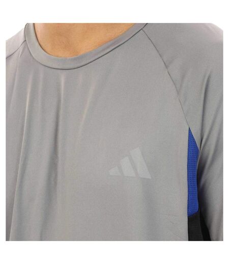 Mens 3 Stripes Climacool Slim T-shirt Grey Adidas