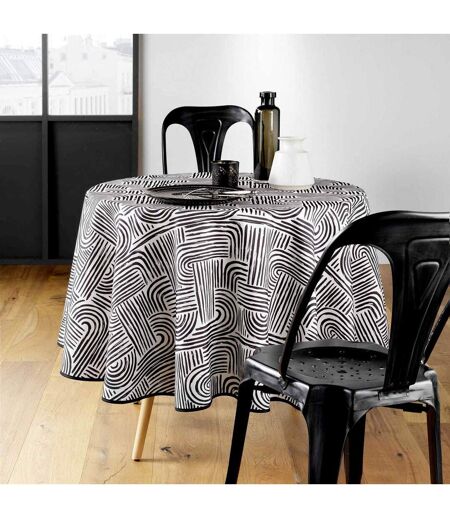 Nappe Ronde Imprimé Pandore 180cm Noir