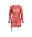 Robe Courte Manches Longues Motif/style Imprimé Serpent Femme Rouge Missy Empire-2