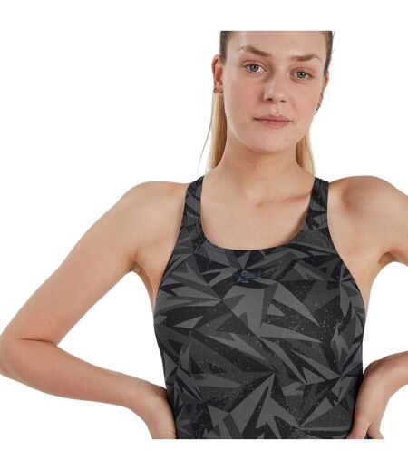 Maillot De Bain 1 Pièce Motif/style Géométrique Hyper Boom Allover Medalist Femme Noir Gris Imprimé Speedo