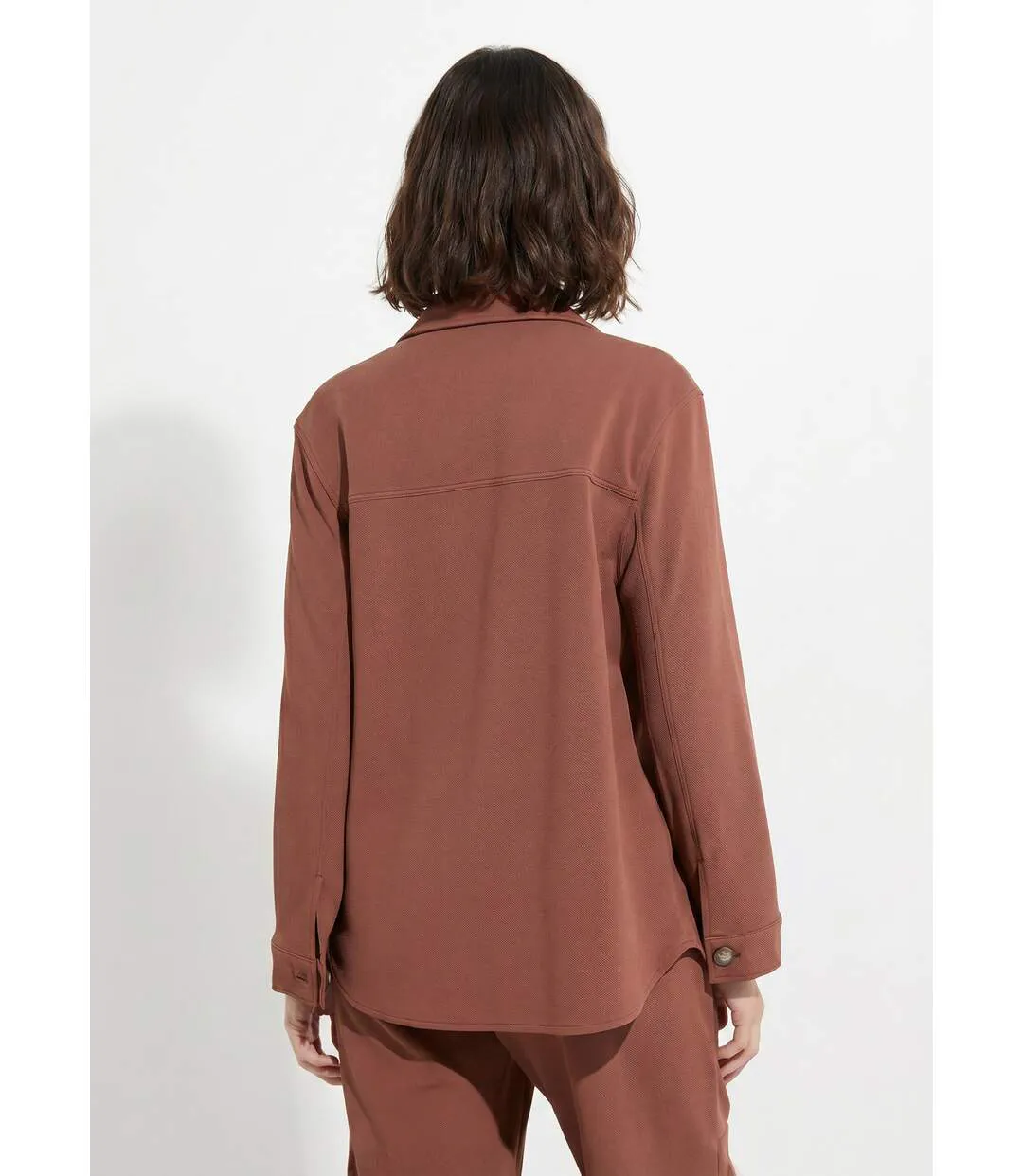 Surchemise boutonnée maille crêpe unie-2