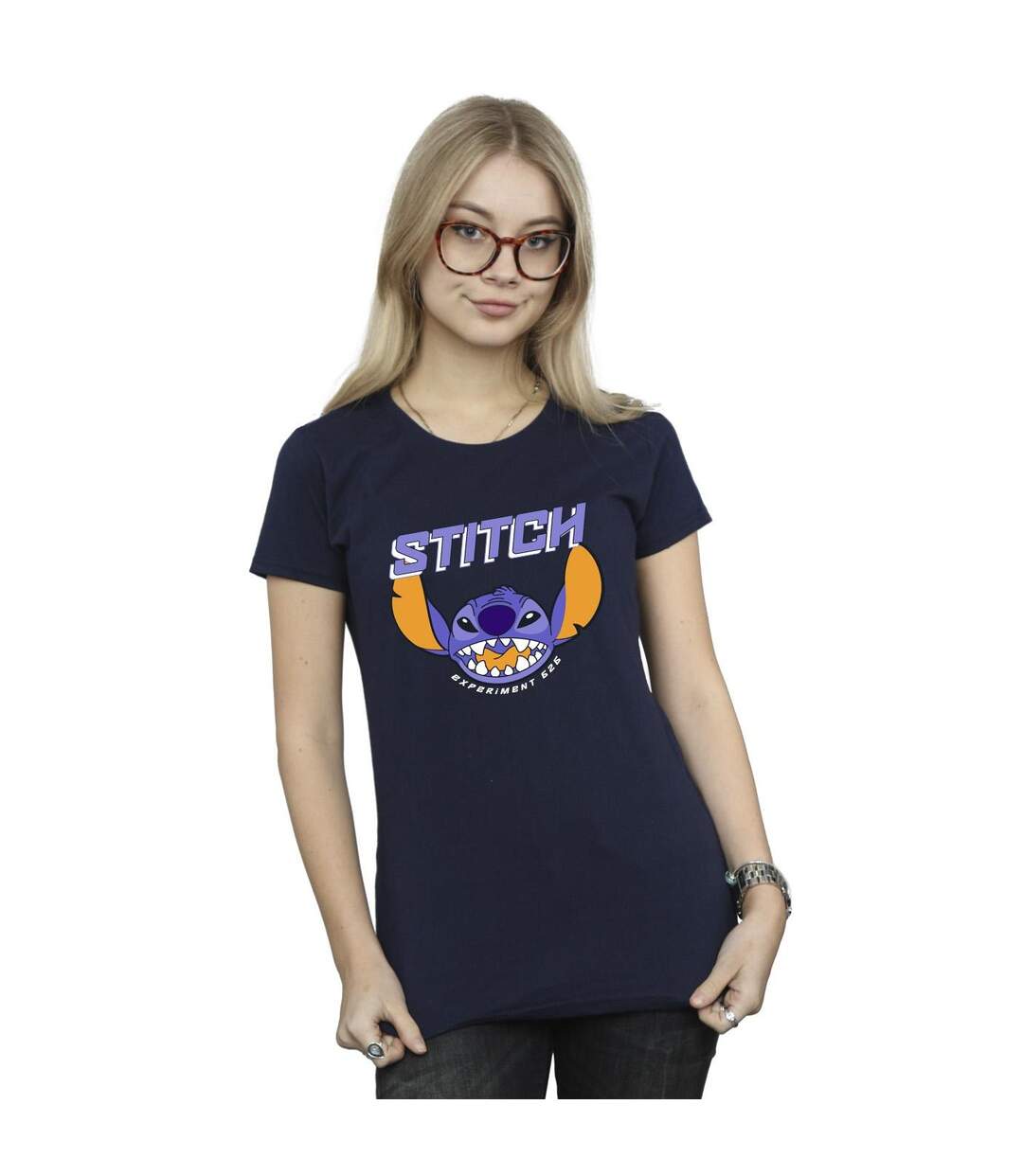 Disney T-shirt en coton violet Lilo And Stitch Femme/Ladies (Bleu marine) - UTBI25567-2