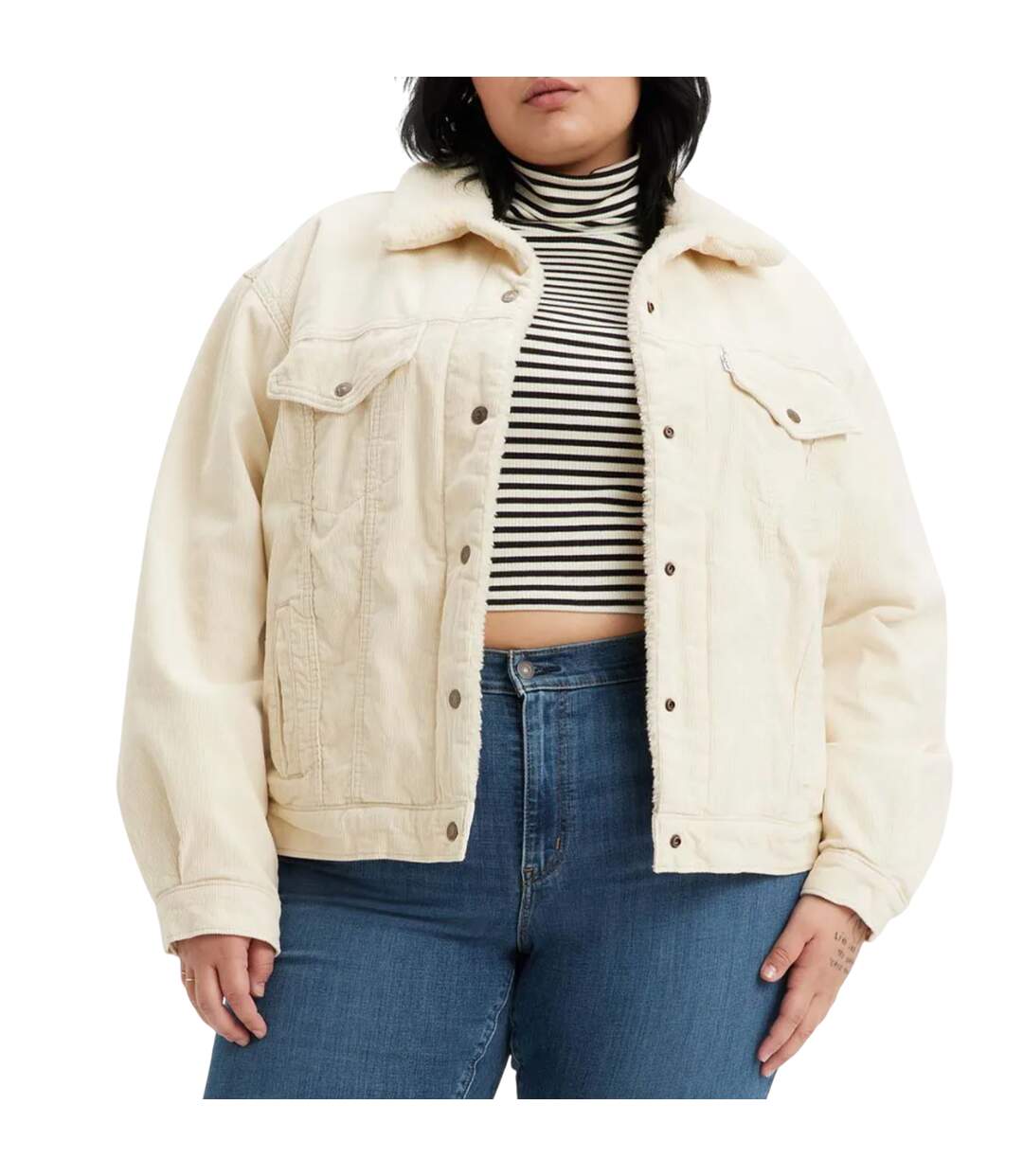 Veste camionneur femme crème Levis-3