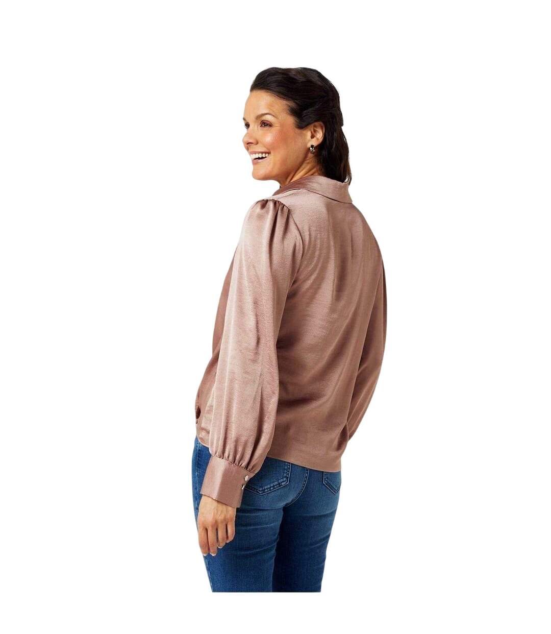 Chemise Manches Bouffantes Femme Taupe Biba-3