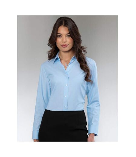 Russell Collection Ladies/Womens Long Sleeve Easy Care Oxford Shirt (Oxford Blue) - UTBC1022