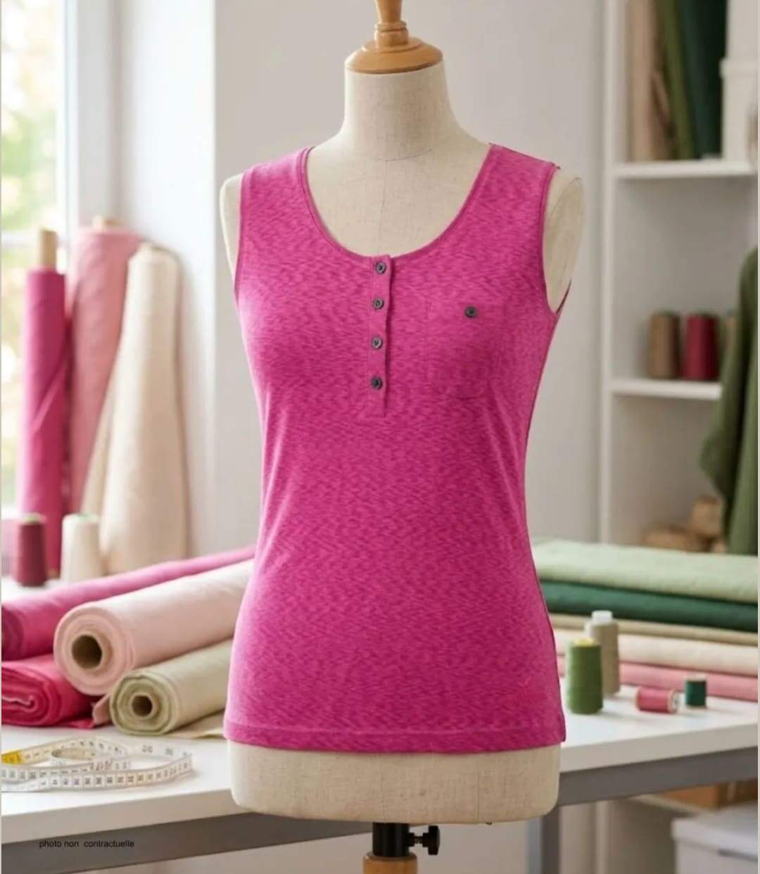 MAYFLOWER LOTUS2 — Débardeur sangria femme coton : l'éclat d'une couleur estivale et authentique-3