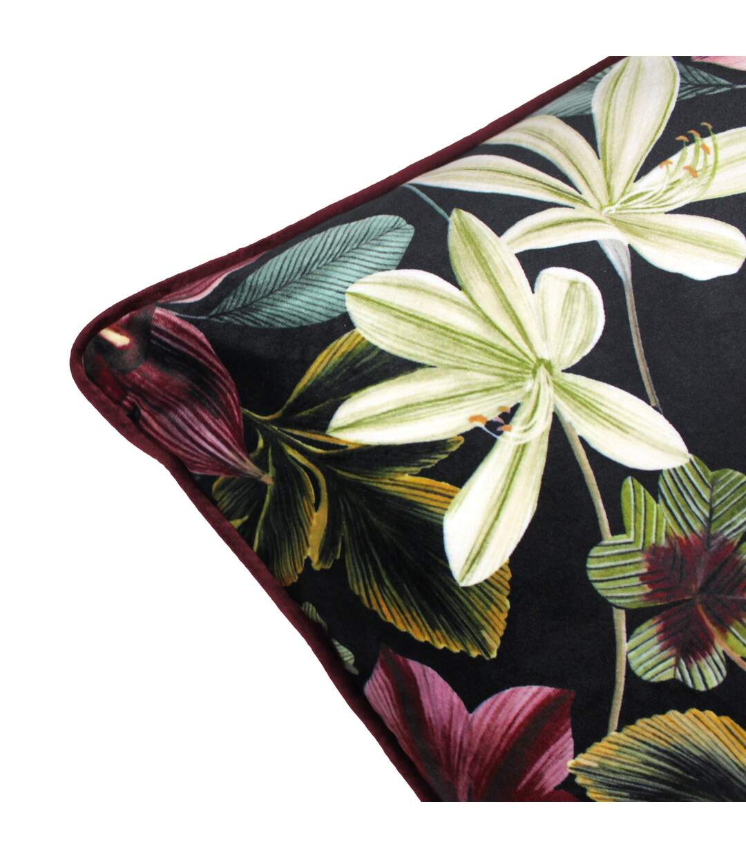 Midnight garden aquilegia cushion cover 40cm x 60cm shiraz Evans Lichfield