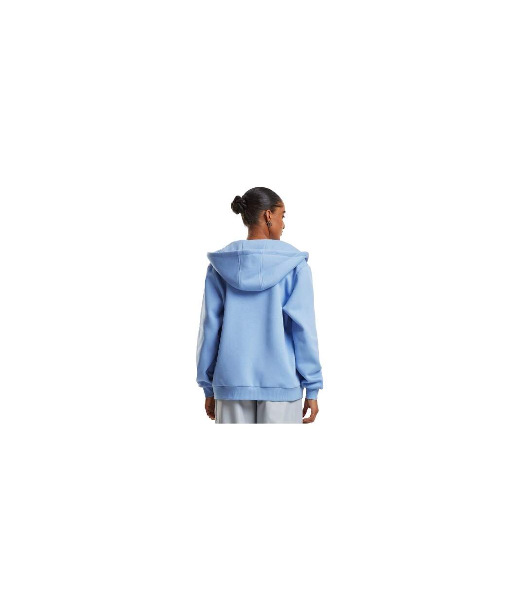 Sweat À Capuche Duveteux Femmes/ladies Bleu Poudré Build Your Brand-4