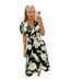 Womens/ladies Floral Wrap Dress Floral Multicoloured Print Ax-4