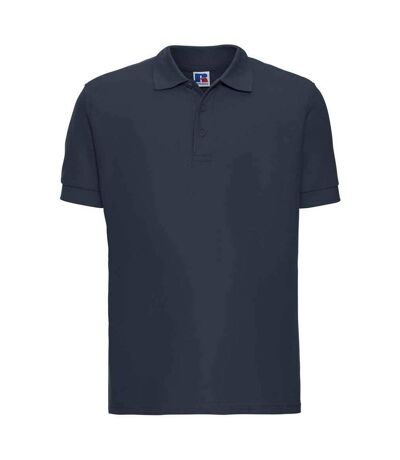 Mens ultimate cotton pique polo shirt french navy Russell