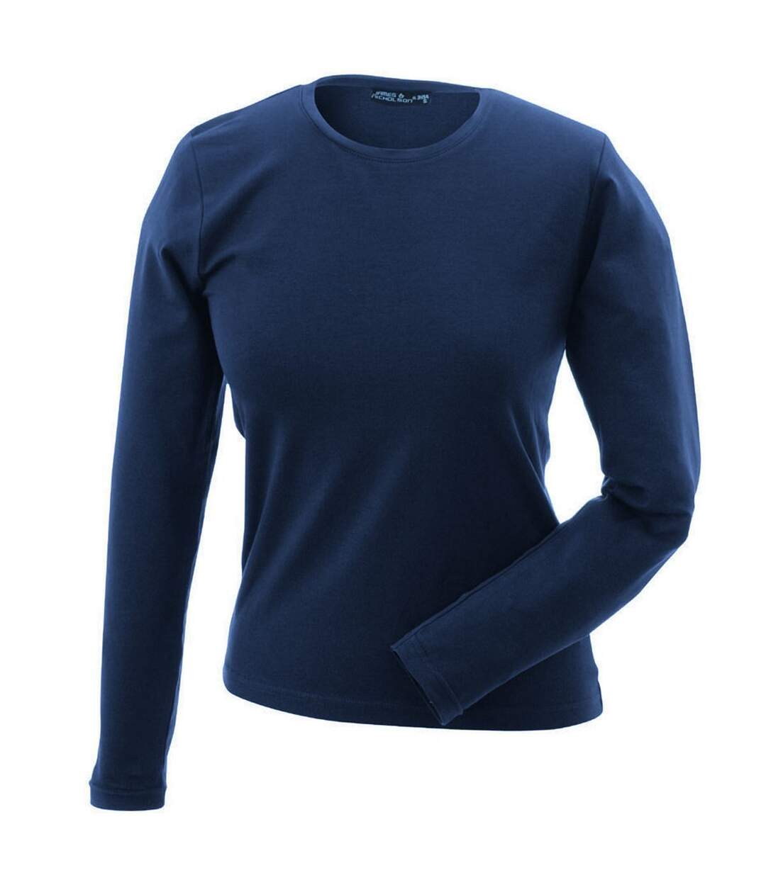 T-shirt stretch femme manches longues - JN054 - bleu marine-1