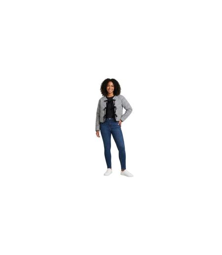 Womens/ladies Gingham Jacket Monochrome I Saw It First