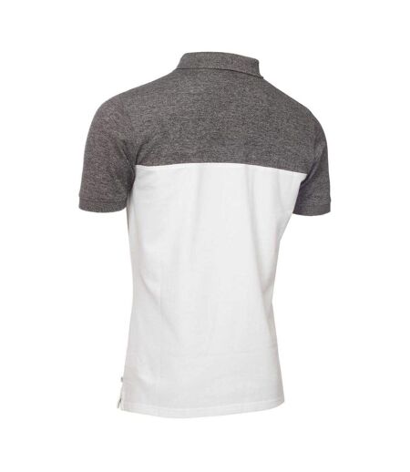 Mens Colour Block Golf Polo Shirt Charcoal White Calvin Klein