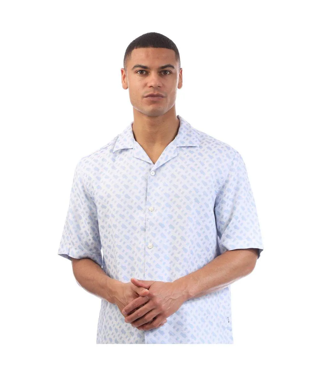 Chemise Manches Courtes C-lars-252 Homme Bleu Boss-4