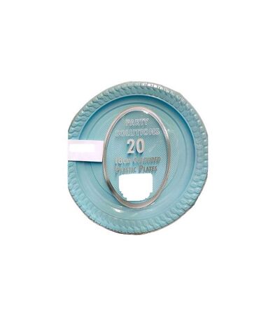 Plastic Party Plates (Pack of 20) (Cyan) (One Size) - UTSG33687