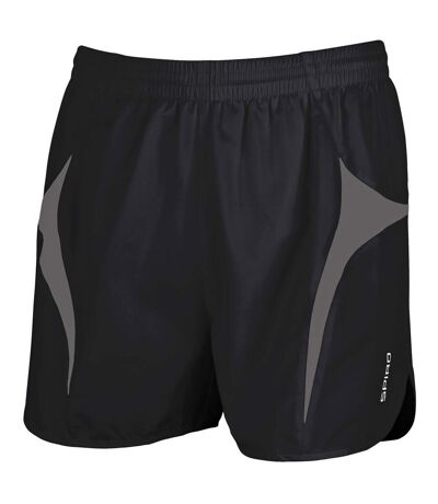 Spiro Mens Sports Micro-Lite Running Shorts (Black/Grey)