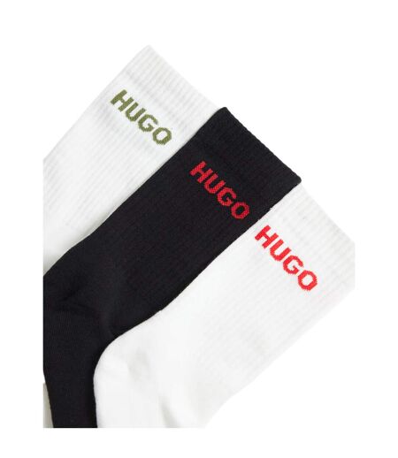 Lot De 6  Chaussettes Homme Noir Blanc Hugo Boss
