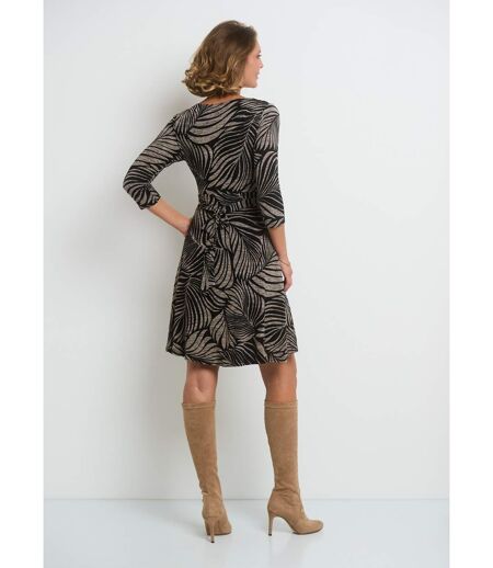 Robe plissée maille imprimé animalier
