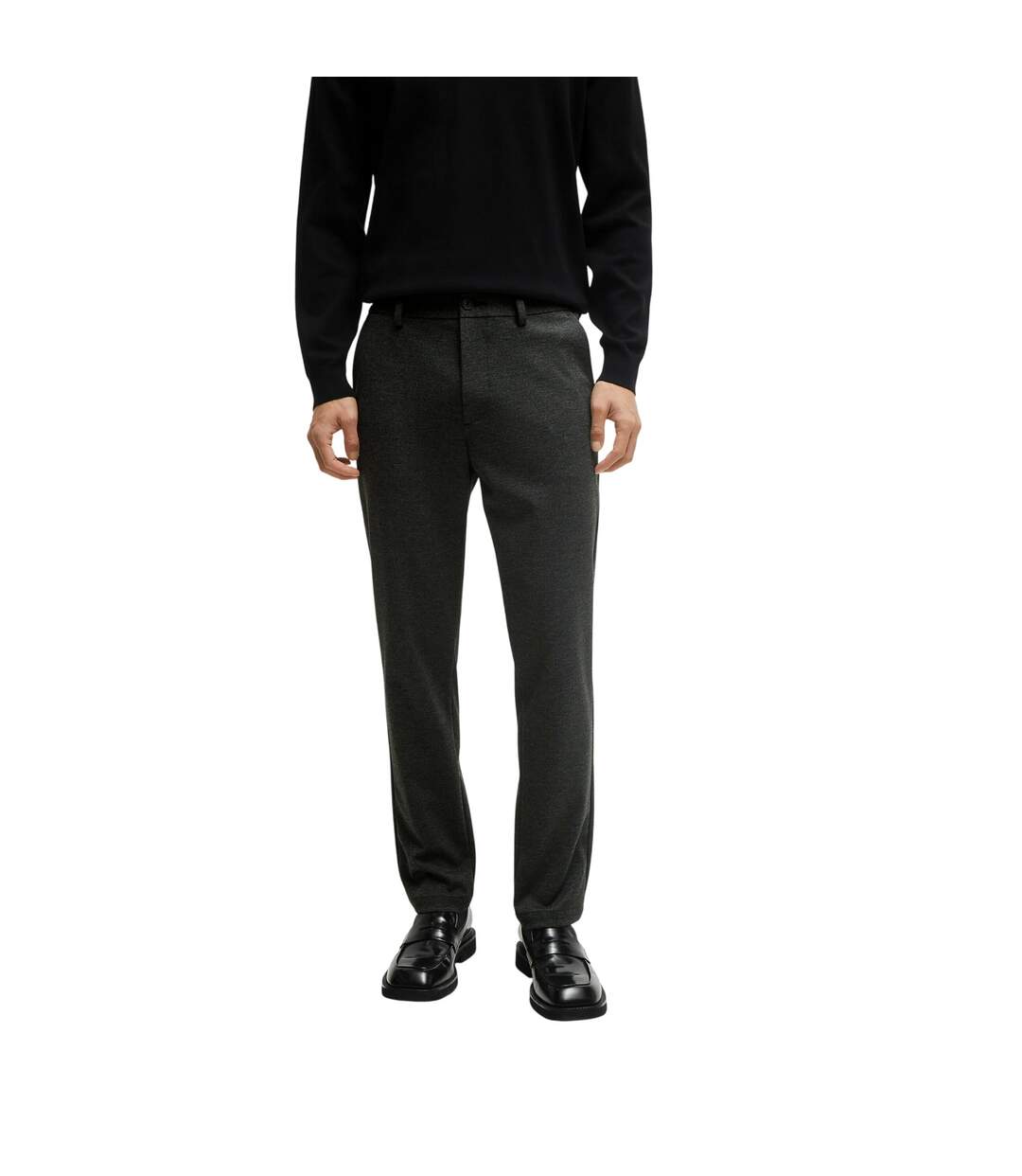 Mens Kaiton Plain Slim Suit Trousers Black Boss-4