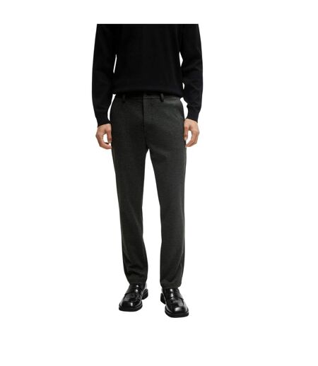 Mens Kaiton Plain Slim Suit Trousers Black Boss