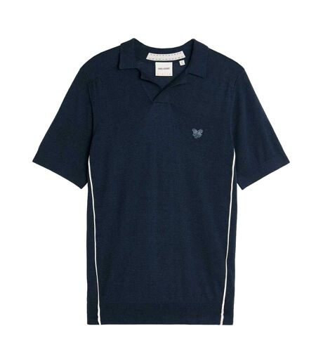 Mens Cotton Blend Polo Shirt Blue Lyle & Scott