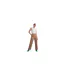 Pantalon Motif/style Fines Rayures Femme Marron Clair Pieces-1