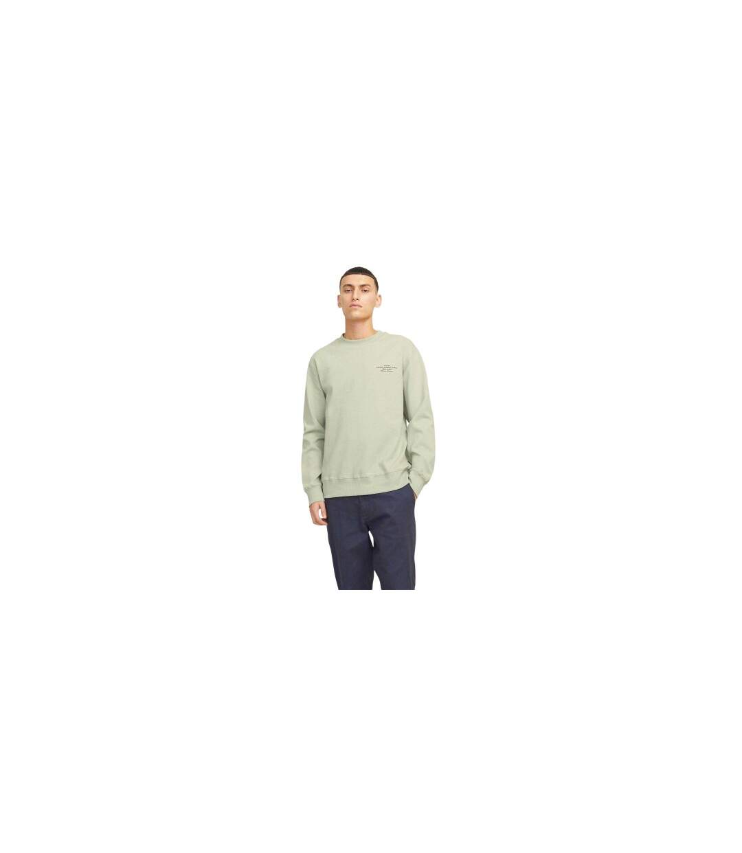 Sweat Motif/style Logo Homme Gris Turquoise Jack And Jones-1