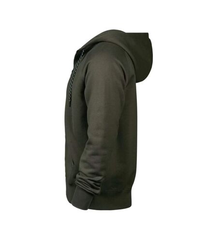 Tee Jays Mens Fashion Zip Hooded Sweatshirt (Deep Green)