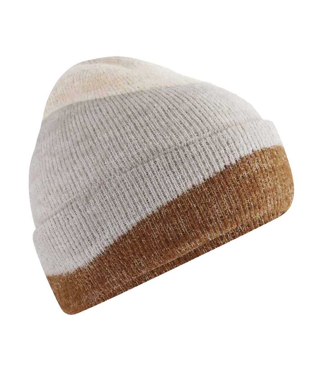 Bonnet Motif/style Ondulé Femme Blanc Cassé Pierre Naturelle Marron Clair Beechfield-2