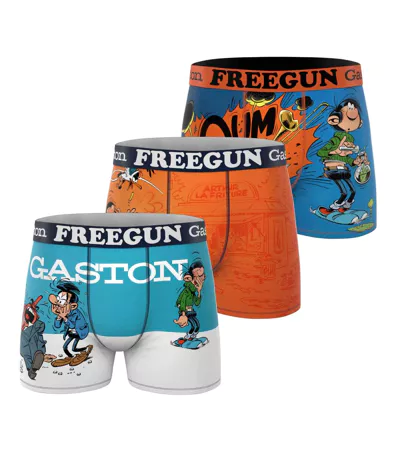 Lot de 3 boxers homme Gaston Lagaffe Freegun