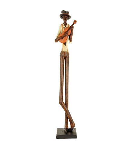 Hill Interiors Standing Jazz Band Strings Guitar (Brown/Cream) (One Size)