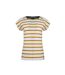 Womens/ladies bowe striped organic cotton jersey t-shirt deep amber Weird Fish-1