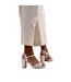 Womens/ladies cuba plaited pu wide medium block heel sandals white Where´s That From