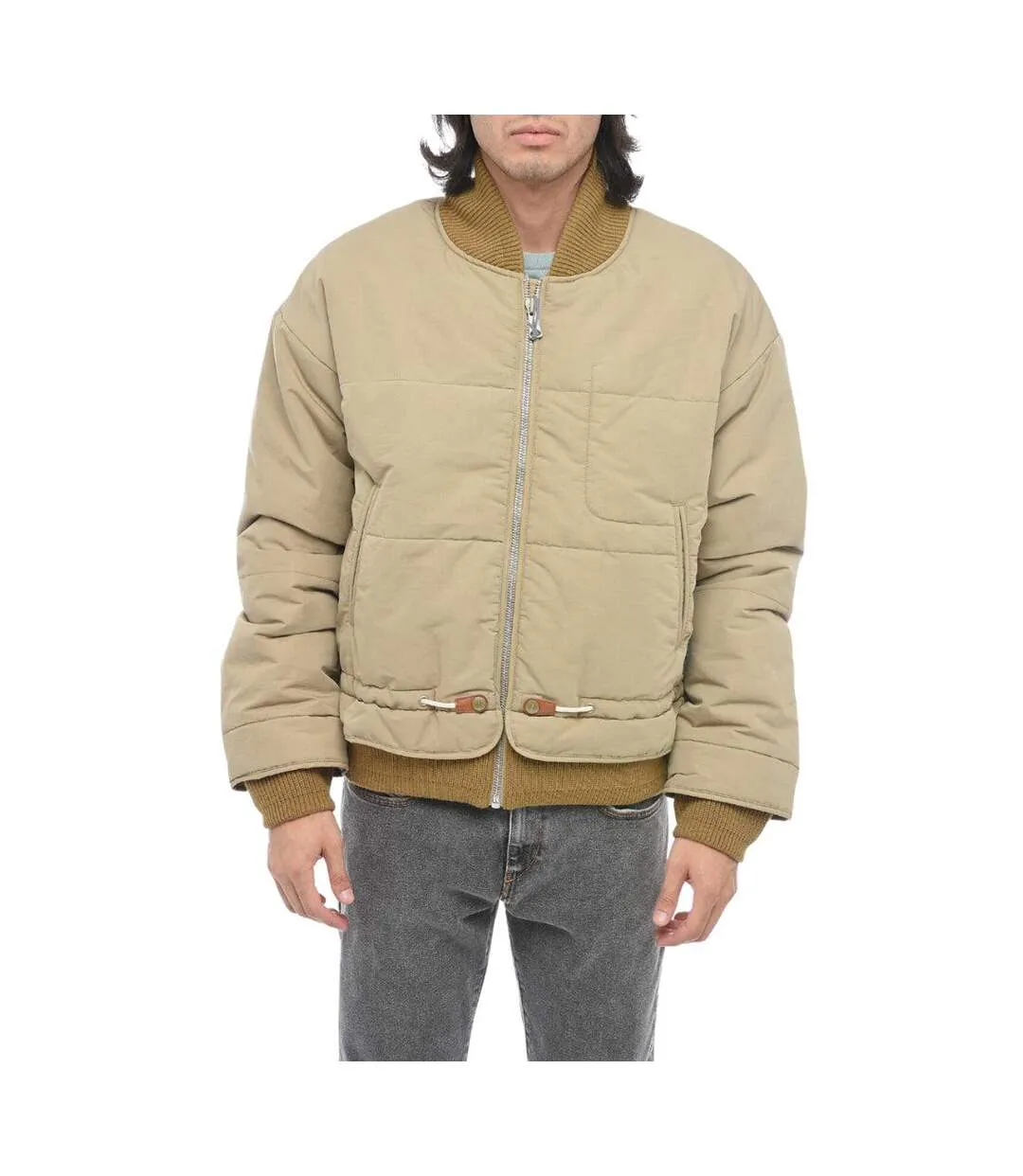 Doudoune Motif/style Uni Homme Doré Vert Clair Diesel-2