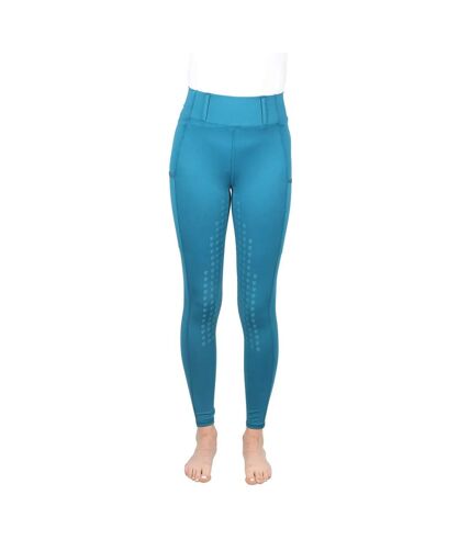 Womens/ladies soria horse riding tights teal HYCONIC