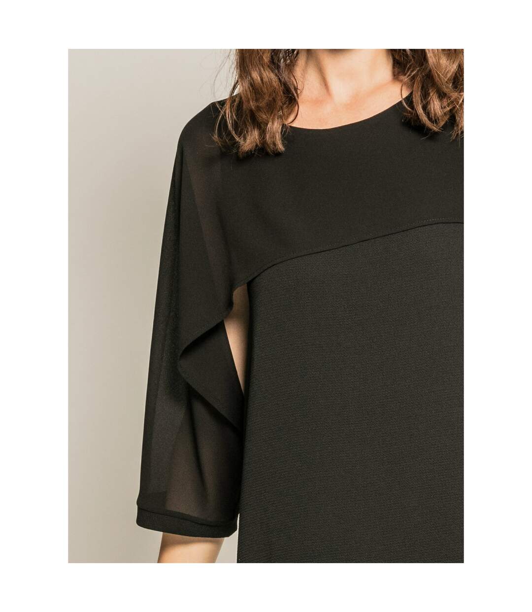 Robe courte bimatière IDALIE - Dona X Lisa-3