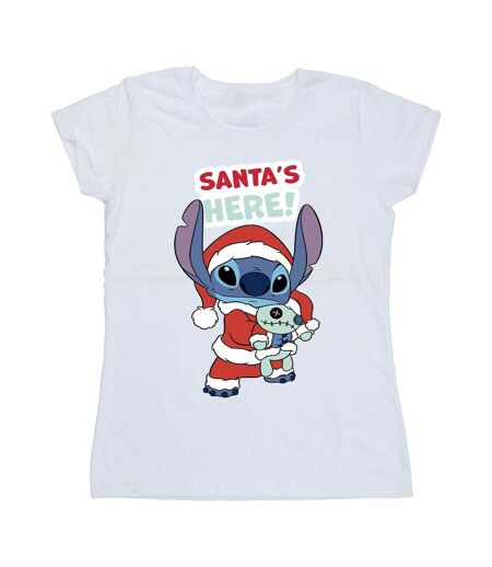 Disney Femmes/Les femmes Lilo & Stitch Santa's Here - T-shirt en coton (Blanc) - UTBI26052