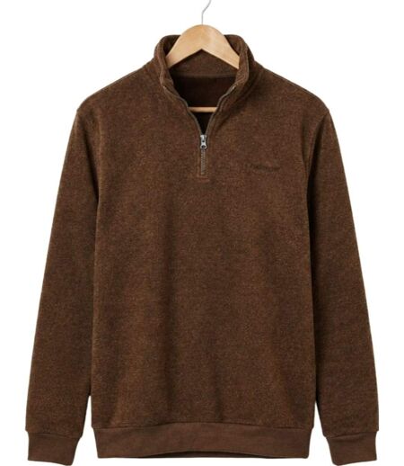 CHALLENGER CHARLY2 — Sweat polaire marron chiné : chaleur et élégance naturelle