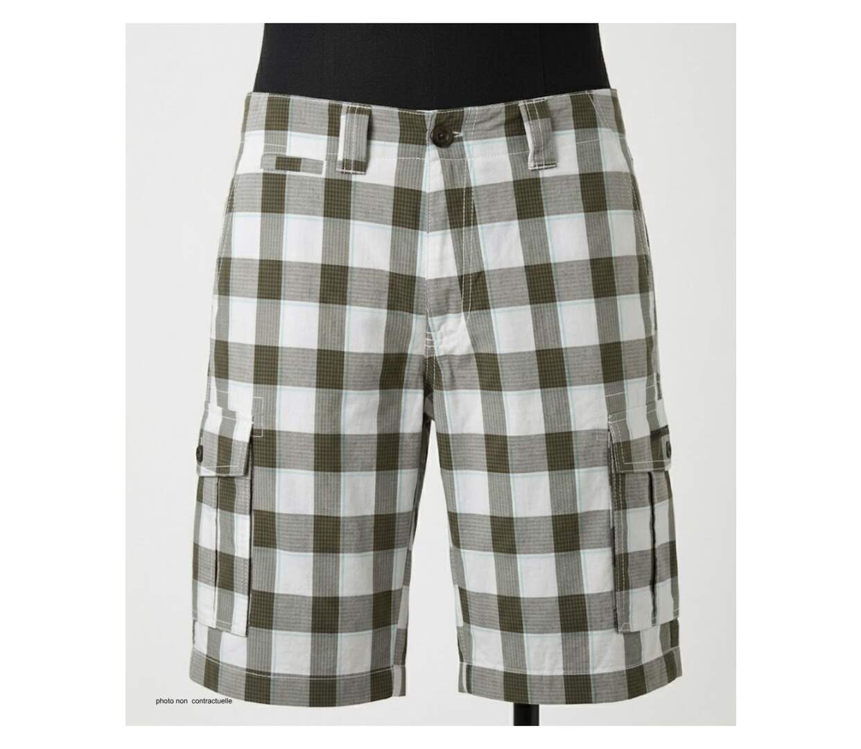Bermuda homme WINCHESTER IDRA1B blanc à carreaux : le short en coton confortable et stylé-3
