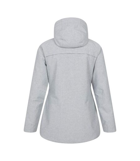 Womens/ladies Snowdrift Waterproof Ski Jacket Light Grey Mountain Warehouse