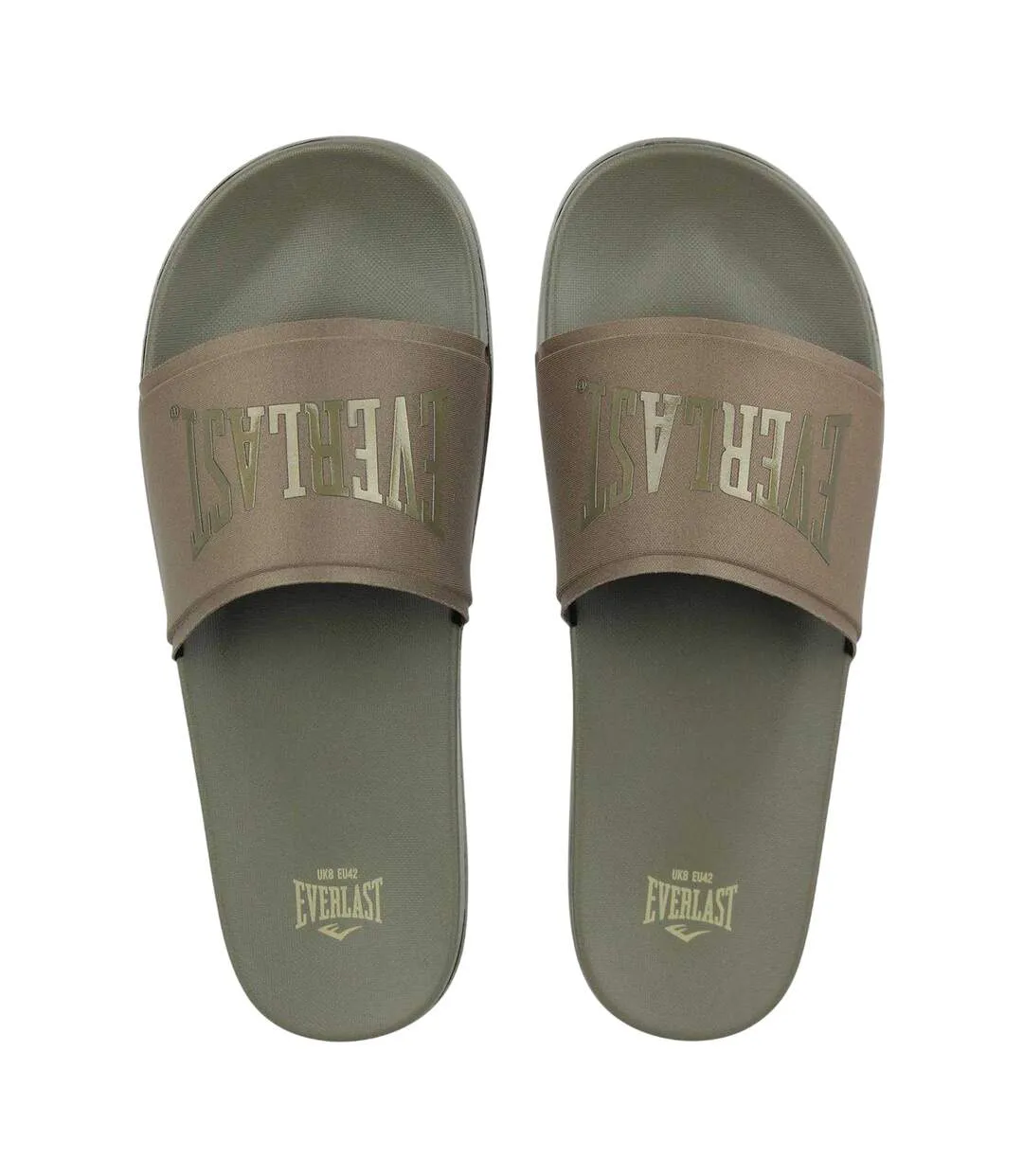 Mens Godan Padded Strap Sliders Dark Khaki Everlast-3