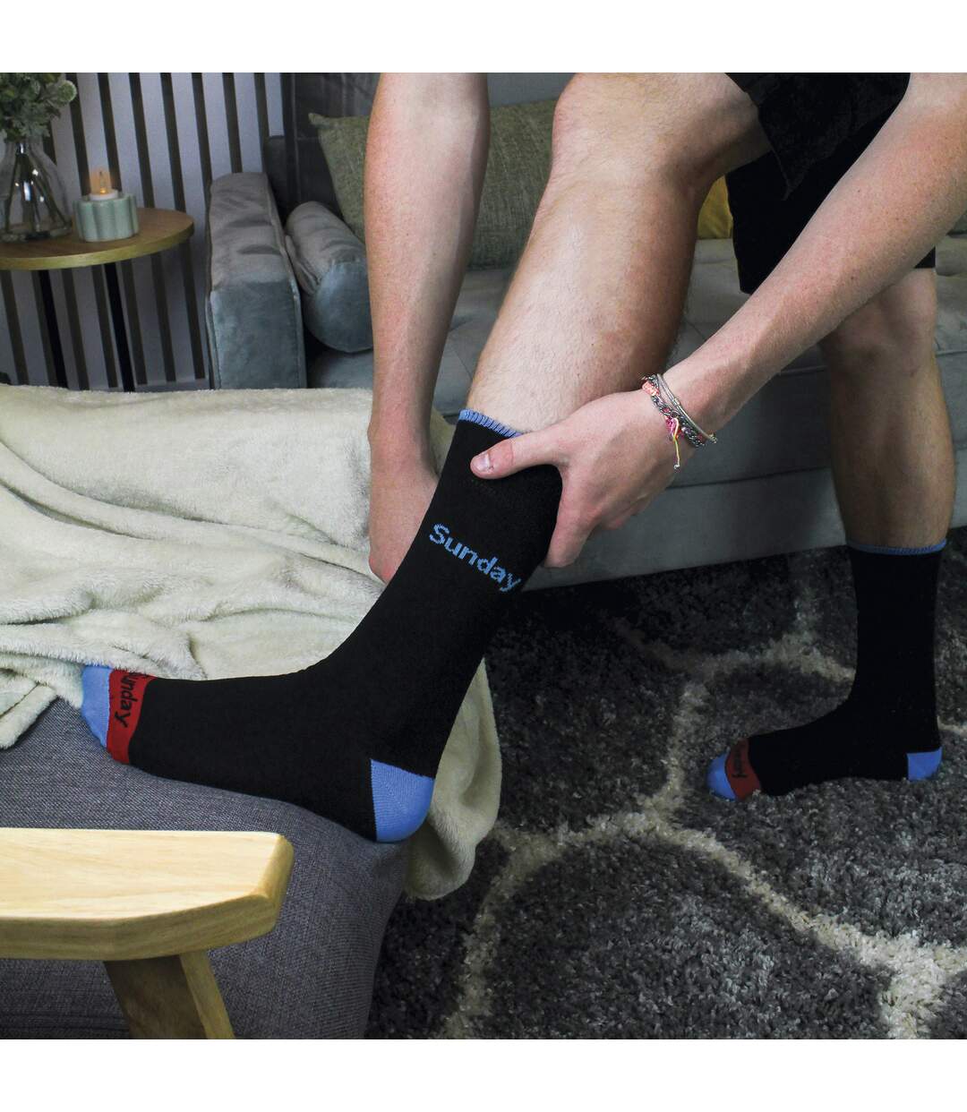 7 Pack Mens Days Of The Week Novelty Cotton Socks-5