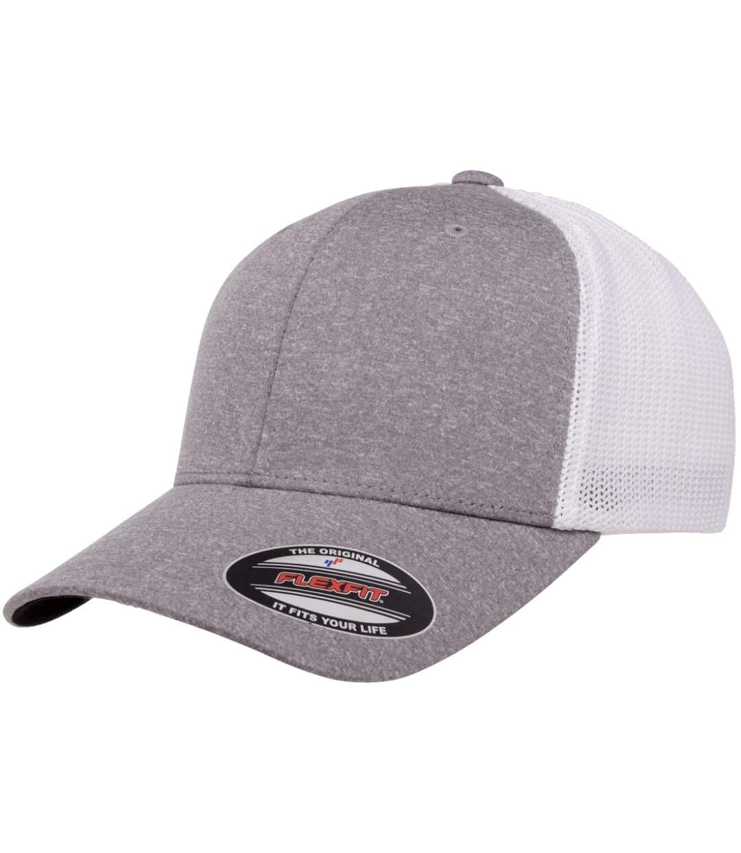 Casquette trucker flexfit gris / blanc Yupoong-4