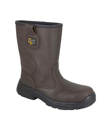 Mens waterproof safety rigger boots brown Grafters