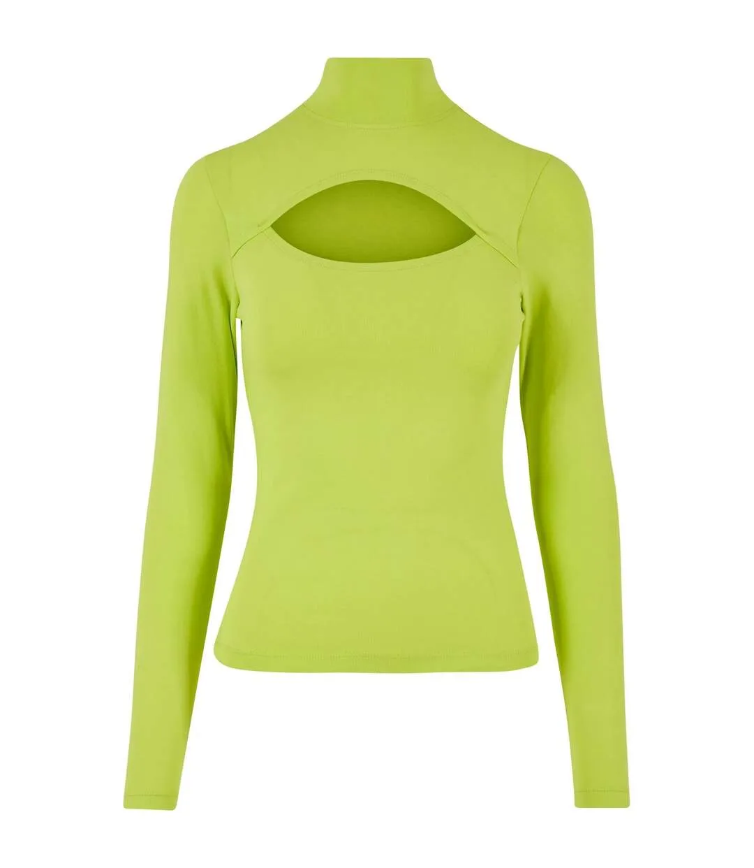 Haut Manches Longues Motif/style Découpé Femme Jaune Fluo Urban Classics-1