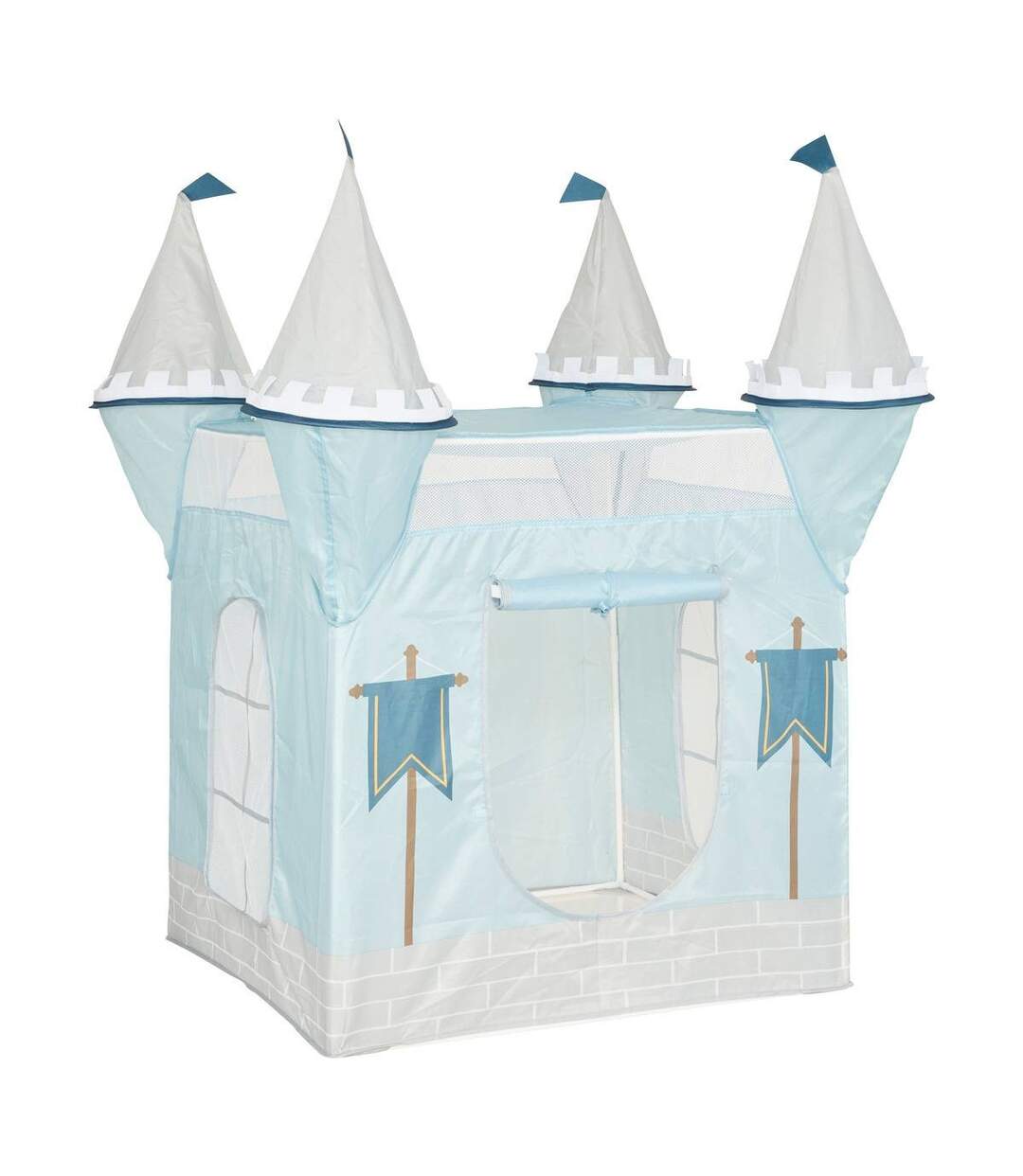 Tente Pop Up Enfant Château Fort 130cm Bleu-3
