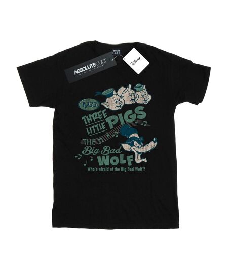 Disney - T-shirt THREE LITTLE PIGS WHO'S AFRAID OF THE BIG BAD WOLF - Femme (Noir) - UTBI17709